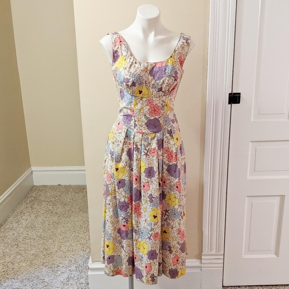 Vintage 50's Brigance Sports Maker floral dress. Size 4